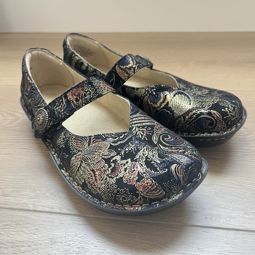 Alegria Leather Slip-On Mary Janes Faye Golden Hour New Comfort US 7-7.5 Eur 37